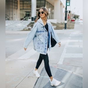 Free People “Flawless” Hooded Denim Jacket XS